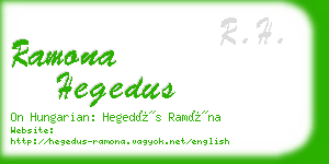 ramona hegedus business card